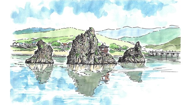 도담삼봉의 신비로운 분위기 /그림=손웅익