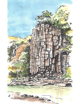 단양팔경 중 하나인 사인암 /그림=손웅익