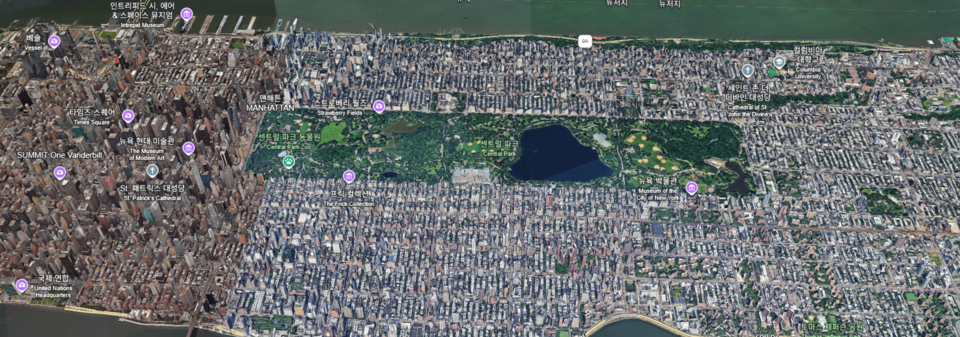 뉴욕 센트럴파크 전경 /구글어스