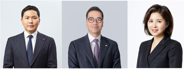 (왼쪽부터) 윤상현 콜마그룹 부회장, 이승화 콜마비앤에이치 신임 대표이사, 윤여원 콜마비앤에이치 대표이사 /콜마그룹