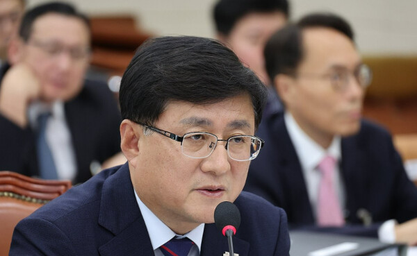 김성환 기후에너지환경부 장관이 지난 14일 서울 여의도 국회에서 열린 기후에너지환경위원회 국정감사에서 의원 질의에 답하고 있다. /연합뉴스