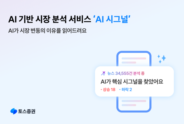 토스증권이 AI 기술을 활용한 시장 분석 서비스 ‘AI 시그널’을 출시했다. /토스증권