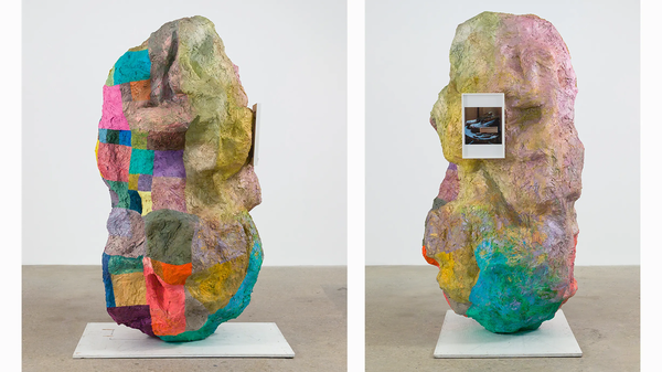 Rachel Harrison, Sculpture with Boots, 2017 Courtesy: the artist and Greene Naftali, New York /worked at Glenstone Museum