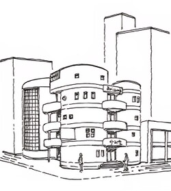 김중업의 서산부인과의원(현재 아리움 사옥) /그림=손웅익