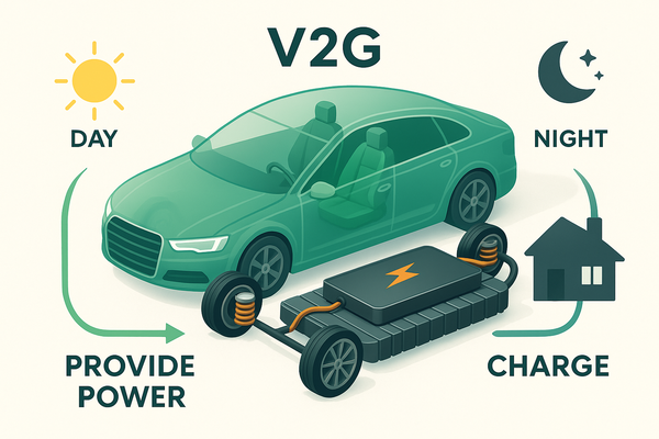 '차량-전력망 연계(V2G)' 기술 인포 그래픽 /챗GPT