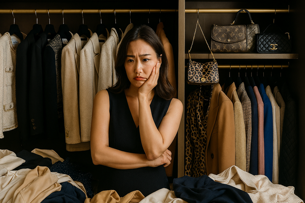 나는 매년 옷을 사서 옷장엔 옷이 차고 넘쳐나지만 막상 외출할 때는 입을 게 없다. 이것이 아마 결핍이 아닐까 생각된다. 현대 사회의 비극은 여기서 시작한다. /Copilot