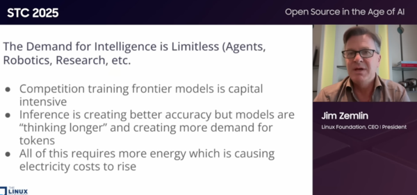 짐 젤린(Jim Zemlin) 리눅스 재단 의장. /삼성전자 STC2025 라이브 캡처