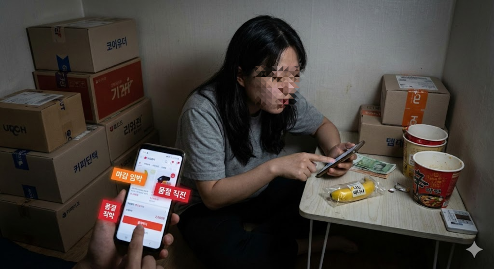 기업들은 '간편 결제'로 뇌의 지불 고통을 마비시키고 '다크 패턴'으로 불안을 자극한다. 박탈감을 메우려는 '보상적 소비' 심리를 교묘히 이용한다. /나노바나나